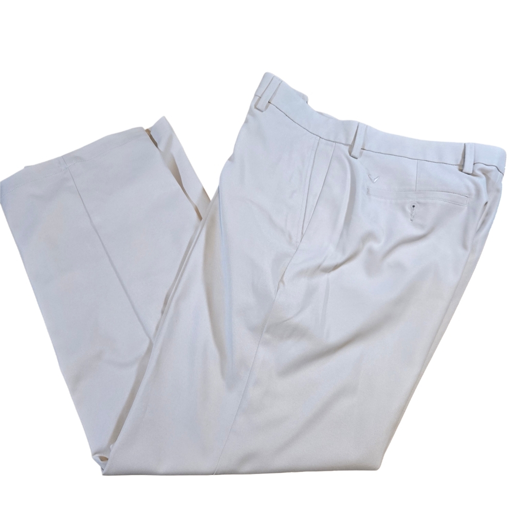 Callaway Golf Pants Men 36x30 Beige Performance Straight Leg Flat Front AZ2063